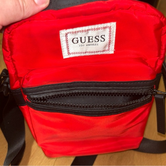 guess men\'s crossbody satchel bag red messenger bag